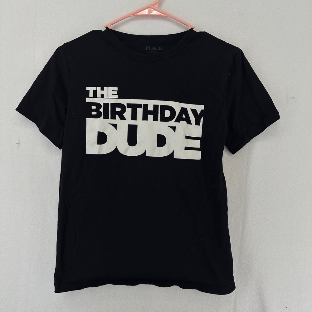 Childrens Place The Birthday Dude Graphic T Shirt Youth Boys L Black